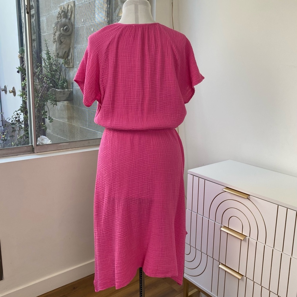 Sundry NWOT Handkerchief Hem Gauze Coverup Dress in Pink, Size M - Picture 6 of 8
